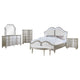 Nive 5pc King Bedroom Set | Silver | Ivory Channel Tufted Upholstery