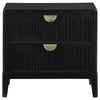 Jack 4pc Queen Bedroom Set | Fluted Black Wood | Dresser and Mirror