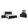 Jack 4pc Queen Bedroom Set | Fluted Black Wood | Dresser and Mirror