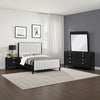 Jack 4pc Queen Bedroom Set | Black | Vertical Tufted Ivory Upholstery