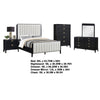 Jack 5pc Queen Bedroom Set | Black | Vertical Tufted Ivory Upholstery