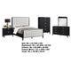 Jack 5pc Queen Bedroom Set | Black | Vertical Tufted Ivory Upholstery