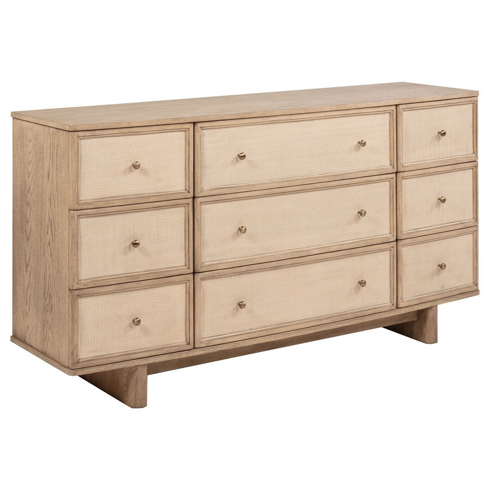 Lno 4pc Queen Bedroom Set | Resin Cane | Beige Wood | Beige Upholstery