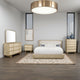 Lno 5pc Queen Bedroom Set | Resin Cane | Beige Wood | Beige Upholstery