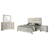 Ory 4pc Queen Bedroom Set | LED Lights | Diamond Star White Wood