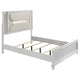 Mory 4pc Queen Bedroom Set | Herringbone Graphic Pattern | White Wood