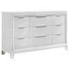 Mory 5pc Queen Bedroom Set | Herringbone Graphic Pattern | LED | White
