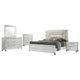 Mory 5pc Queen Bedroom Set | Herringbone Graphic Pattern | LED | White