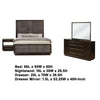 Lyni 4pc Tall Queen Bedroom Set | Gold Accents | Brown | Upholstery