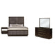 Lyni 4pc Tall Queen Bedroom Set | Gold Accents | Brown | Upholstery