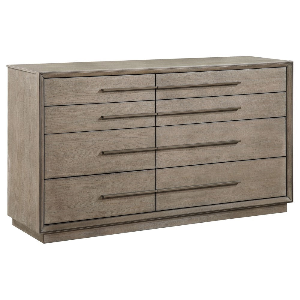Lyni 5pc Tall Queen Bedroom Set | Brown | Grid Tufted Ivory Upholstery