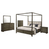 Seon 5pc Queen Bedroom Set | Dark Brown Solid Wood | Canopy Style Bed