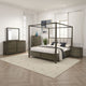 Seon 5pc Queen Bedroom Set | Dark Brown Solid Wood | Canopy Style Bed
