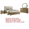 Heon 4pc Queen Bedroom Set | Beige Tufted Headboard | Natural Brown