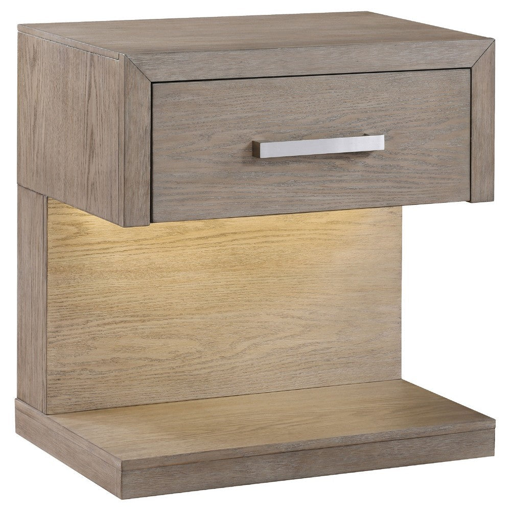 Keno 4pc Queen Bedroom Set | Underbed Storage LED | Beige Upholstered