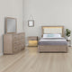 Keno 4pc Queen Bedroom Set | Underbed Storage LED | Beige Upholstered