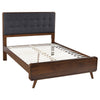 Ryb 4pc Bedroom Set w Queen Bed | Walnut Brown | Dark Gray Upholstery