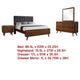 Ryb 4pc Bedroom Set w Queen Bed | Walnut Brown | Dark Gray Upholstery