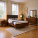 Ryb 4pc Bedroom Set w Queen Bed | Walnut Brown | Dark Gray Upholstery