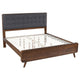 Ryb 4pc Bedroom Set w King Bed | Walnut Brown | Dark Gray Upholstery