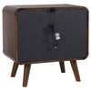Ryb 4pc Bedroom Set w King Bed | Walnut Brown | Dark Gray Upholstery