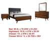 Ryb 4pc Bedroom Set w King Bed | Walnut Brown | Dark Gray Upholstery