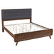 Ryb 5pc Bedroom Set w King Bed | Walnut Brown | Dark Gray Upholstery