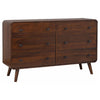 Ryb 5pc Bedroom Set w King Bed | Walnut Brown | Dark Gray Upholstery