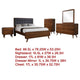 Ryb 5pc Bedroom Set w King Bed | Walnut Brown | Dark Gray Upholstery