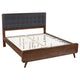 Ryb 4pc Bedroom Set w Cal King | Walnut Brown | Dark Gray Upholstery