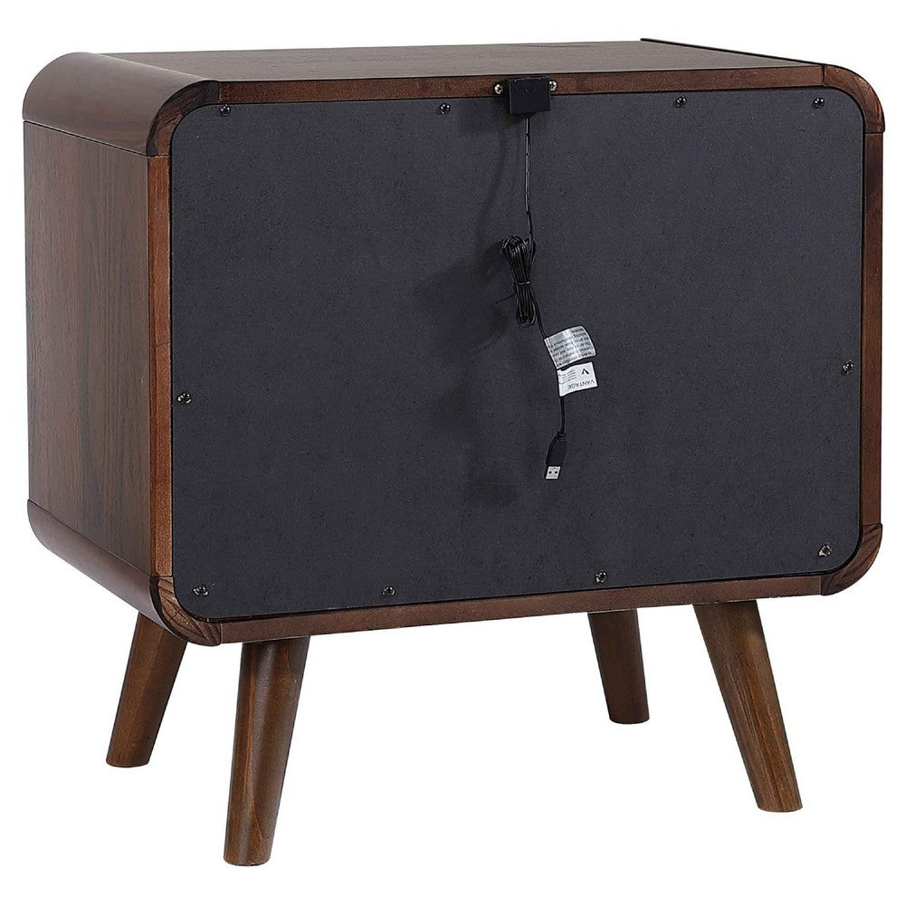 Ryb 4pc Bedroom Set w Cal King | Walnut Brown | Dark Gray Upholstery
