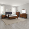 Ryb 5pc Bedroom Set w Cal King | Walnut Brown | Dark Gray Upholstery