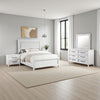 Leva 4pc Queen Bed Set with Dresser and Mirror | Distressed White