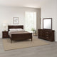 Nim 4pc Queen Sleigh Bedroom Set | Nickel Drop Handles | Dark Brown