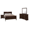 Nim 4pc Queen Sleigh Bedroom Set | Nickel Drop Handles | Dark Brown