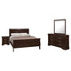 Nim 4pc Queen Sleigh Bedroom Set | Nickel Drop Handles | Dark Brown