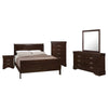 Nim 5pc Queen Sleigh Bedroom Set | Nickel Drop Handles | Dark Brown