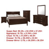 Nim 5pc Queen Sleigh Bedroom Set | Nickel Drop Handles | Dark Brown