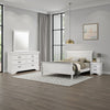 Nim 4pc Queen Bedroom Set | Sleigh Panel Design | White Okume Veneer