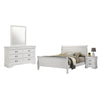 Nim 4pc Queen Bedroom Set | Sleigh Panel Design | White Okume Veneer