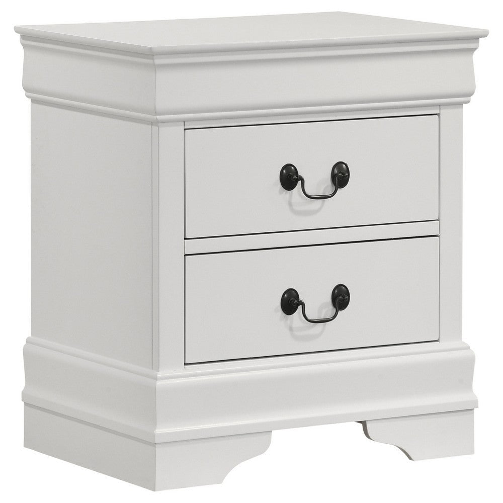 Nim 5pc Queen Bedroom Set | Sleigh Panel Design | White Okume Veneer