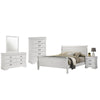 Nim 5pc Queen Bedroom Set | Sleigh Panel Design | White Okume Veneer