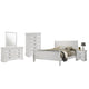 Nim 5pc Queen Bedroom Set | Sleigh Panel Design | White Okume Veneer