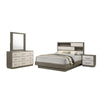 Fene 4pc Queen Bedroom Set | Gray | Brown | Headboard Bookcase