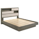 Fene 5pc Queen Bedroom Set | Gray | Brown | Headboard Bookcase