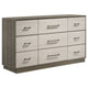 Fene 5pc Queen Bedroom Set | Gray | Brown | Headboard Bookcase