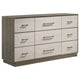 Fene 5pc Queen Bedroom Set | Gray | Brown | Headboard Bookcase