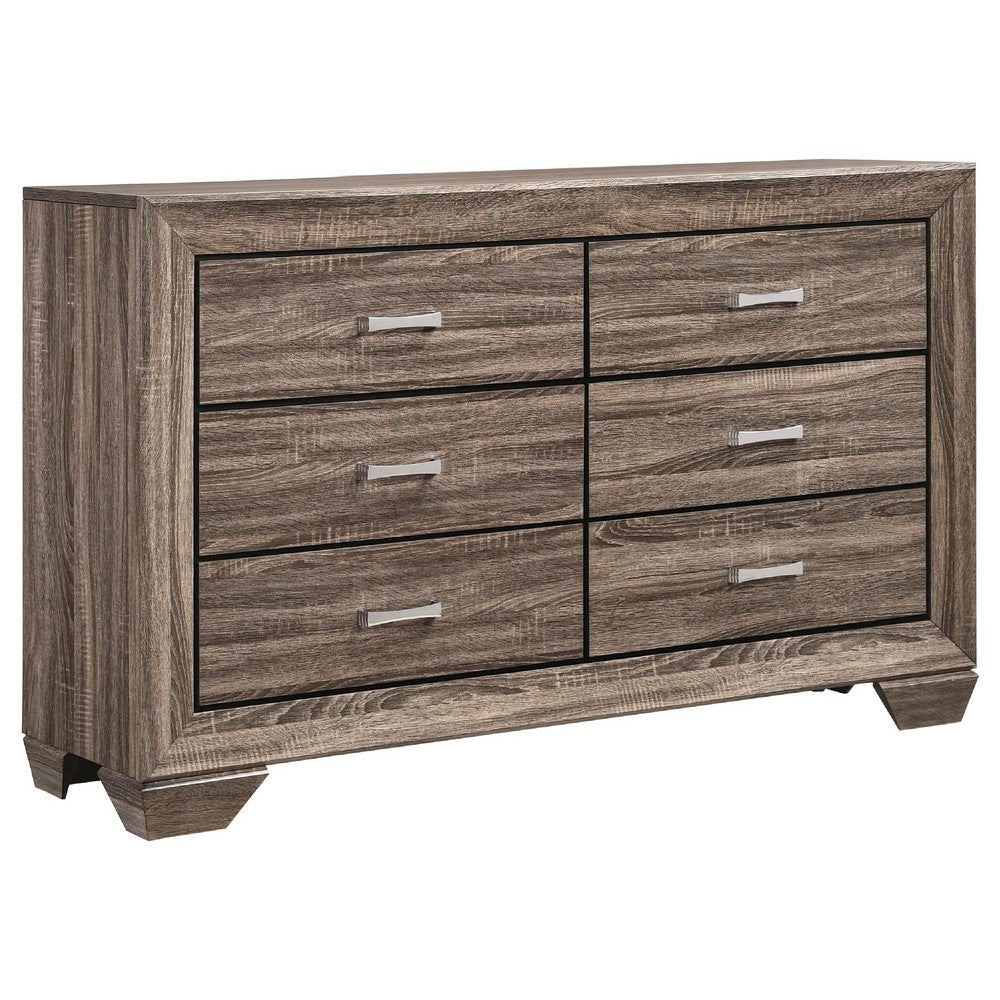 Bello 4pc Queen Bedroom Set | Transitional Washed Taupe Brown n Black