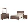 Bello 4pc Queen Bedroom Set | Transitional Washed Taupe Brown n Black