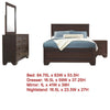Bello 4pc Queen Size Bedroom Set | Recessed Grooves | Dark Cocoa Brown
